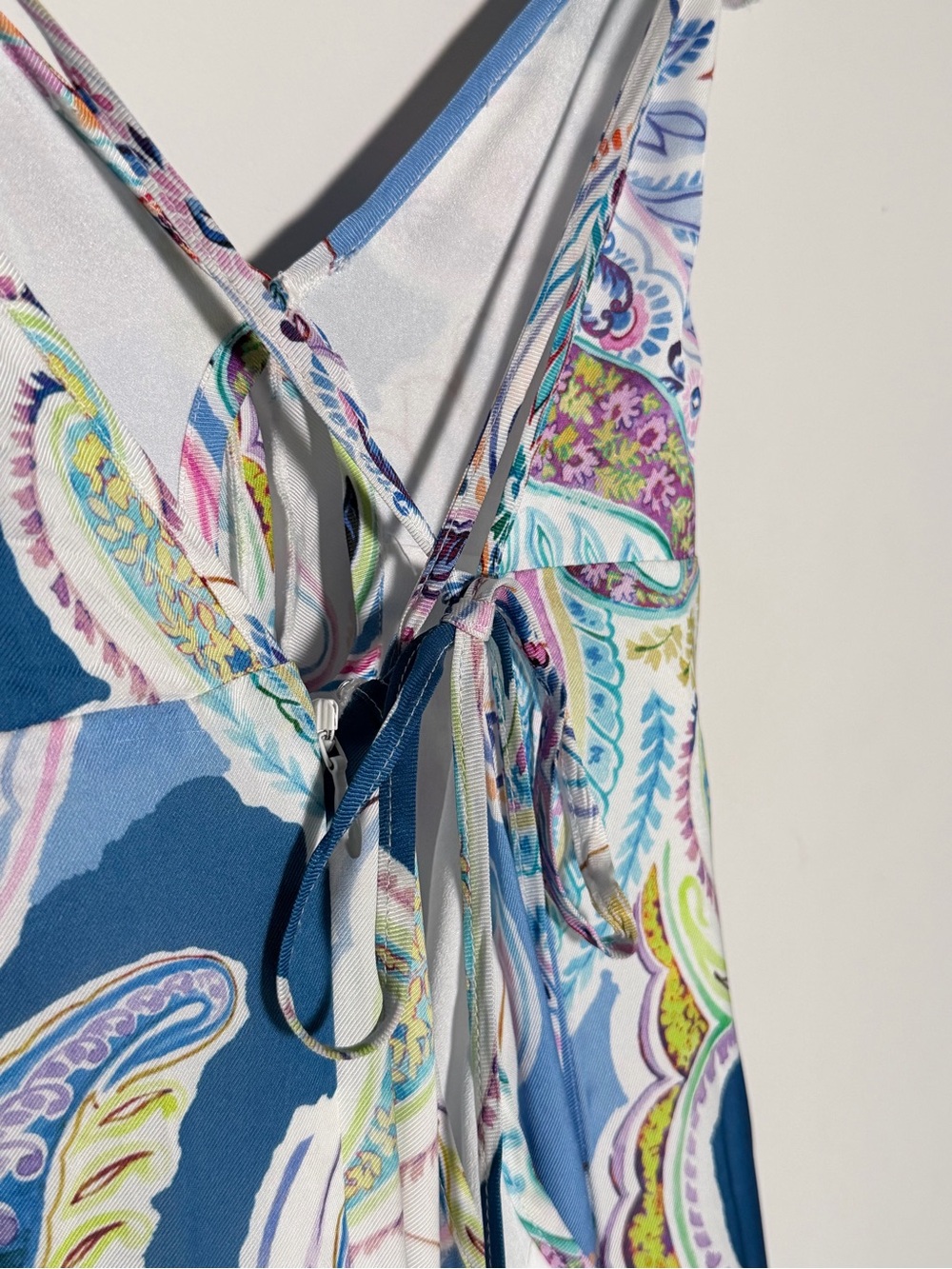 Milly Edra Summer Paisley Dress In Blue Multi 0 - Picture 9 of 11